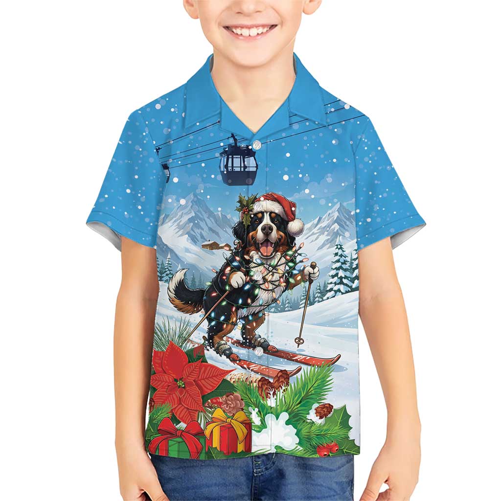 Switzerland Christmas Kid Hawaiian Shirt Merry Swissmas Bernese Mountain Dog - Wonder Print Shop