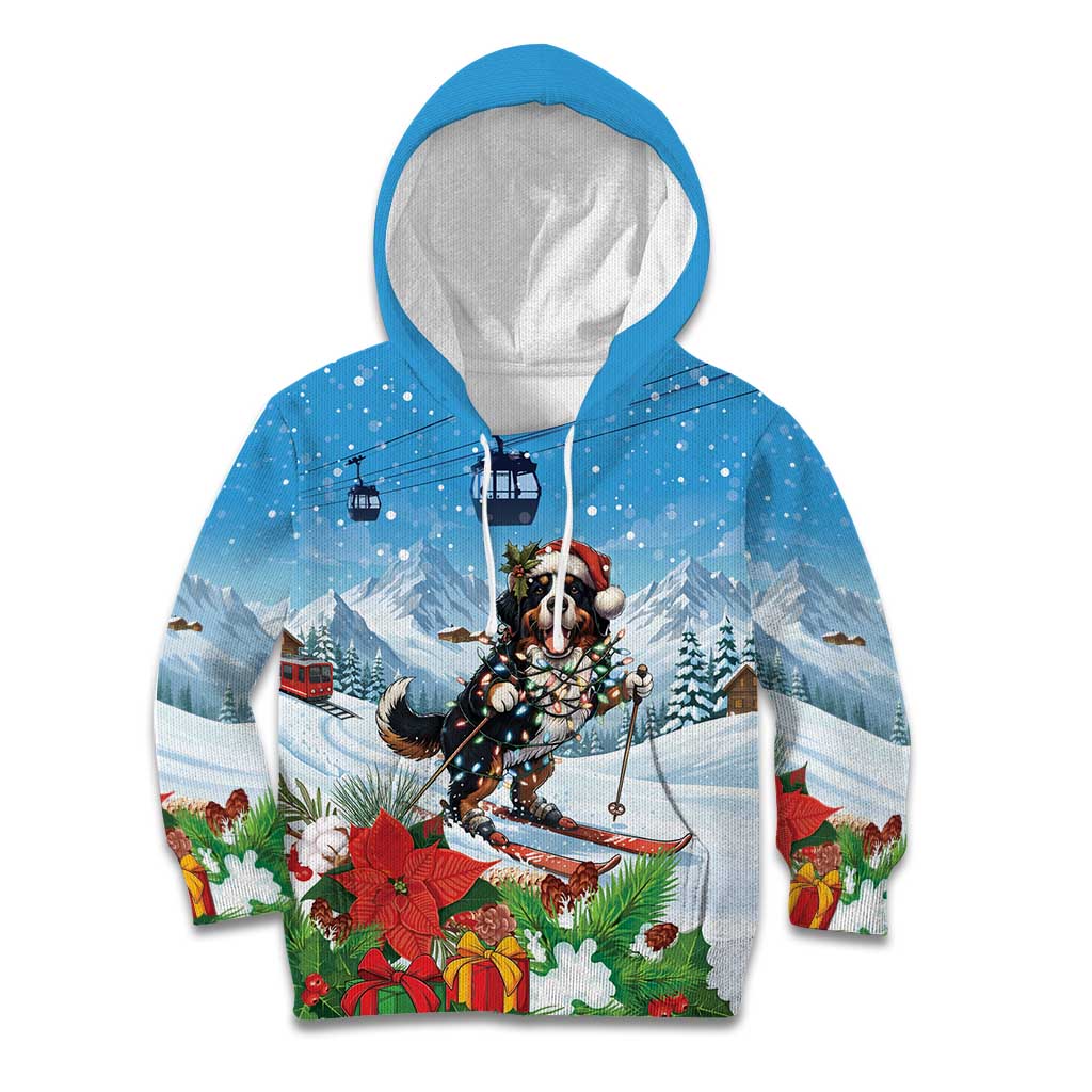 Switzerland Christmas Kid Hoodie Merry Swissmas Bernese Mountain Dog - Wonder Print Shop