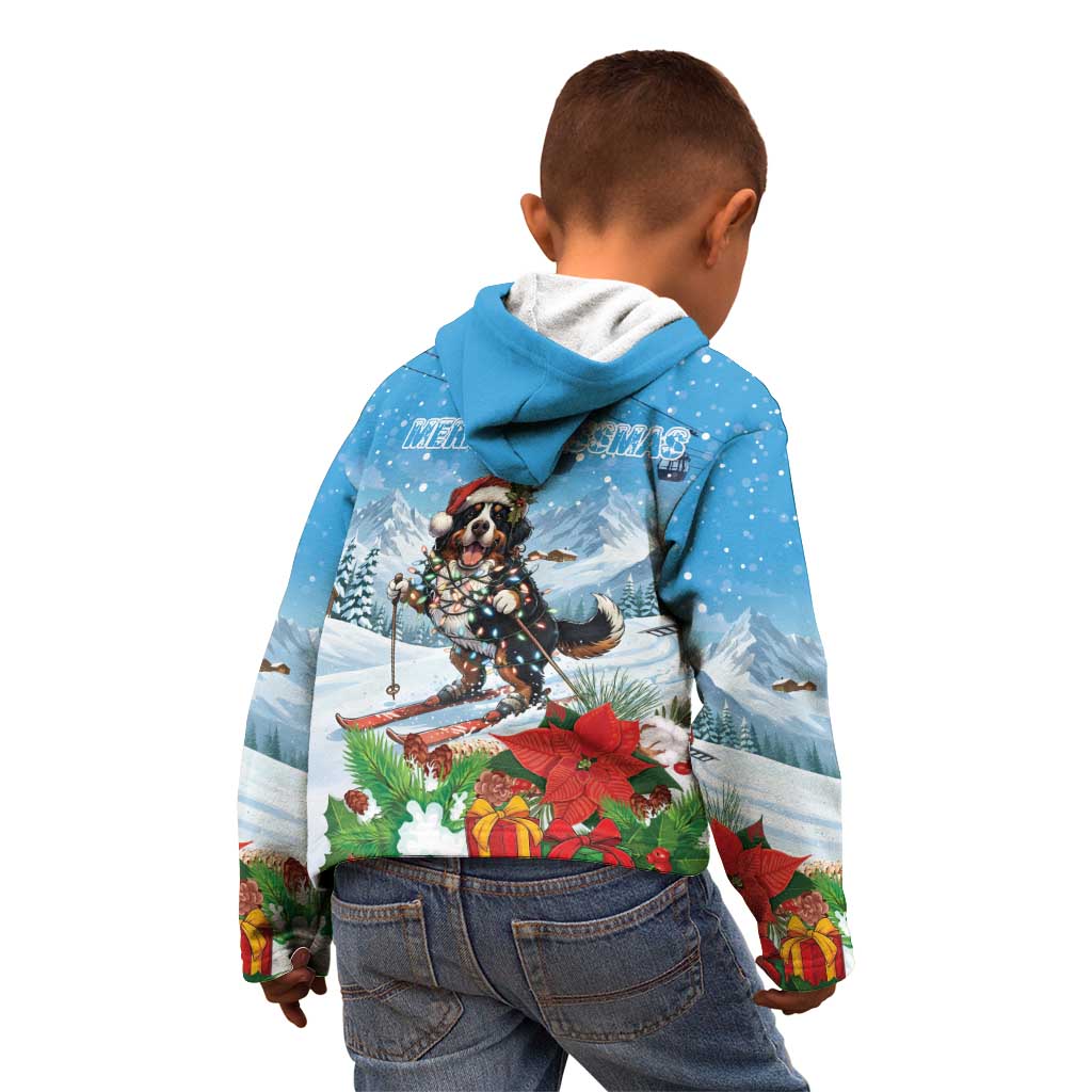 Switzerland Christmas Kid Hoodie Merry Swissmas Bernese Mountain Dog - Wonder Print Shop