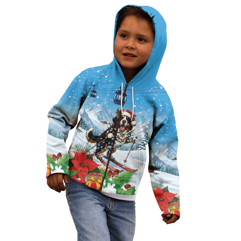 Switzerland Christmas Kid Hoodie Merry Swissmas Bernese Mountain Dog - Wonder Print Shop