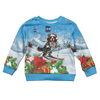 Switzerland Christmas Kid Ugly Christmas Sweater Merry Swissmas Bernese Mountain Dog - Wonder Print Shop