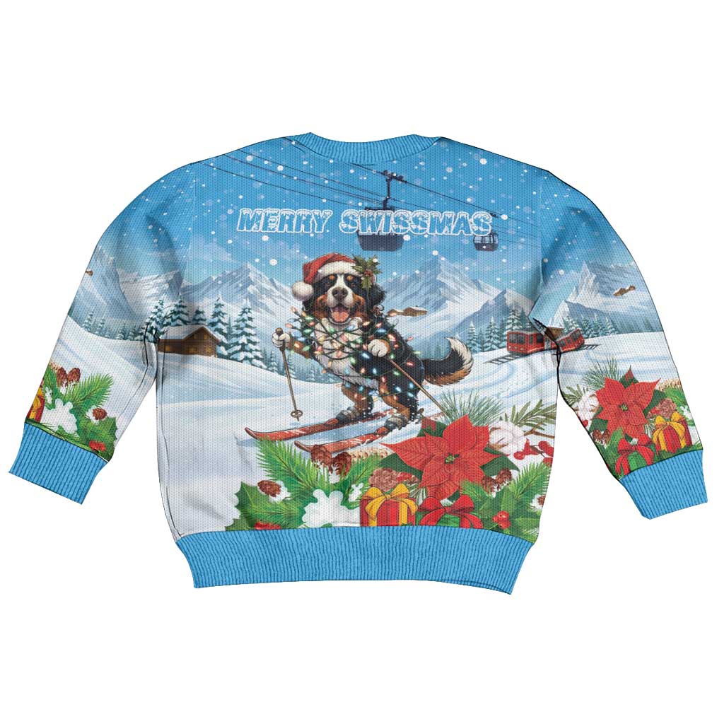 Switzerland Christmas Kid Ugly Christmas Sweater Merry Swissmas Bernese Mountain Dog - Wonder Print Shop