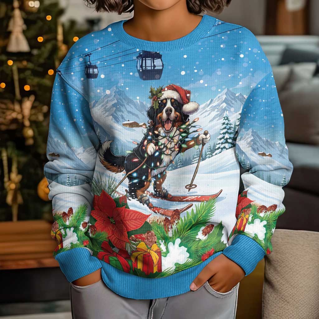 Switzerland Christmas Kid Ugly Christmas Sweater Merry Swissmas Bernese Mountain Dog - Wonder Print Shop