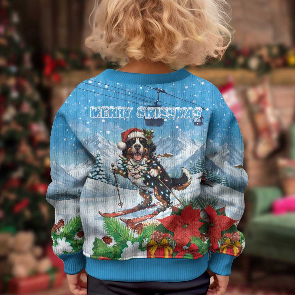 Switzerland Christmas Kid Ugly Christmas Sweater Merry Swissmas Bernese Mountain Dog - Wonder Print Shop