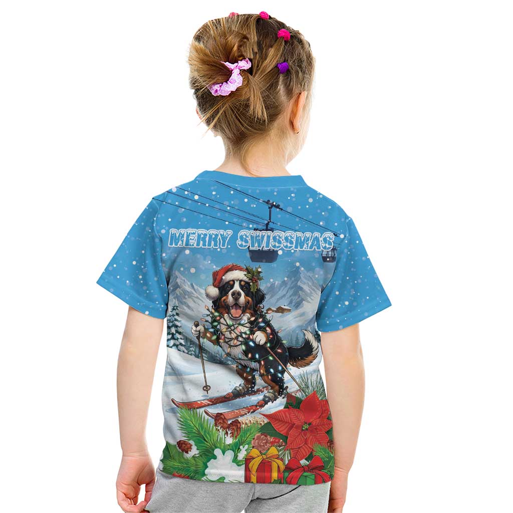 Switzerland Christmas Kid T Shirt Merry Swissmas Bernese Mountain Dog - Wonder Print Shop