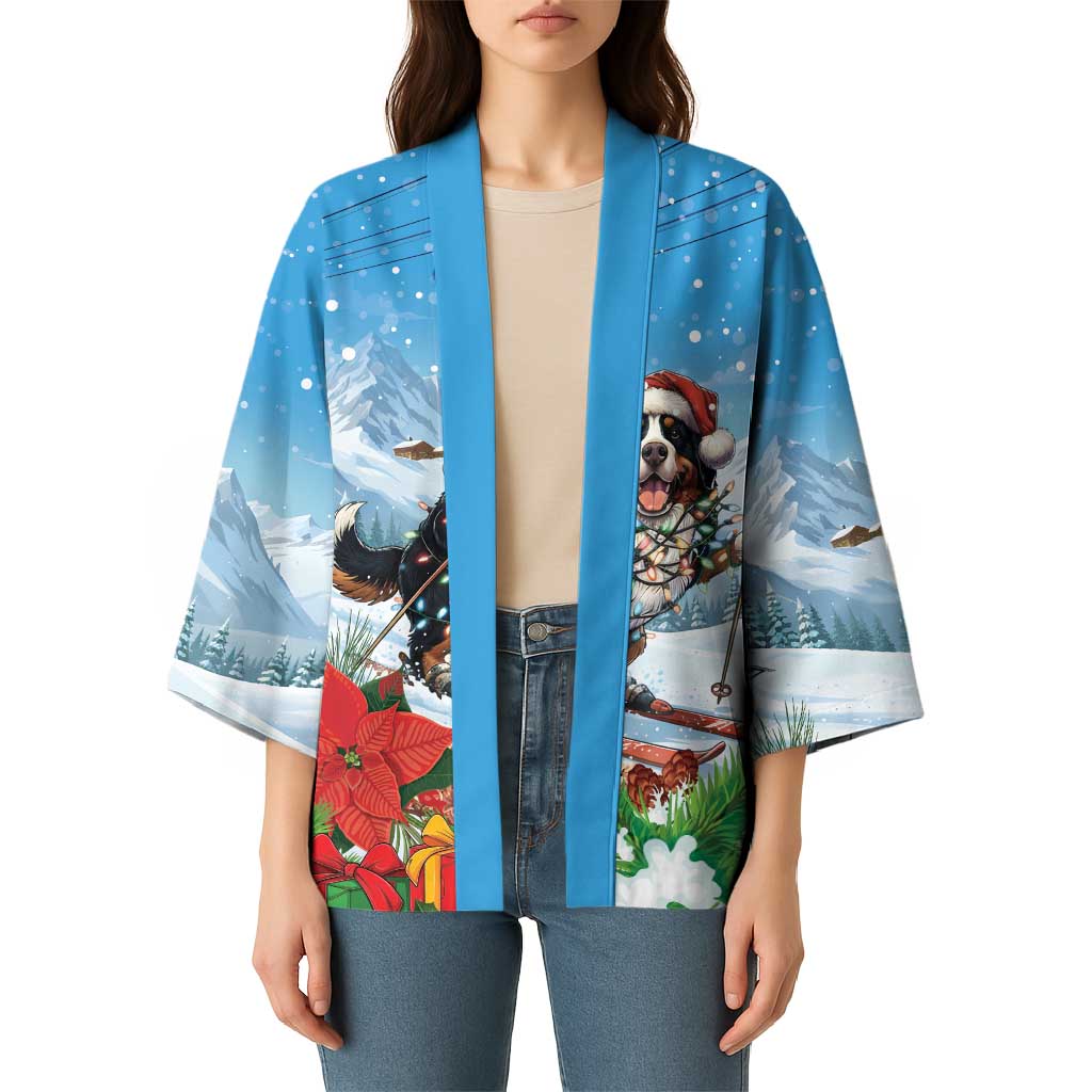 Switzerland Christmas Kimono Merry Swissmas Bernese Mountain Dog - Wonder Print Shop