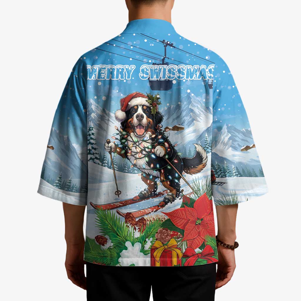 Switzerland Christmas Kimono Merry Swissmas Bernese Mountain Dog - Wonder Print Shop