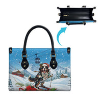 Switzerland Christmas Leather Bag Merry Swissmas Bernese Mountain Dog - Wonder Print Shop