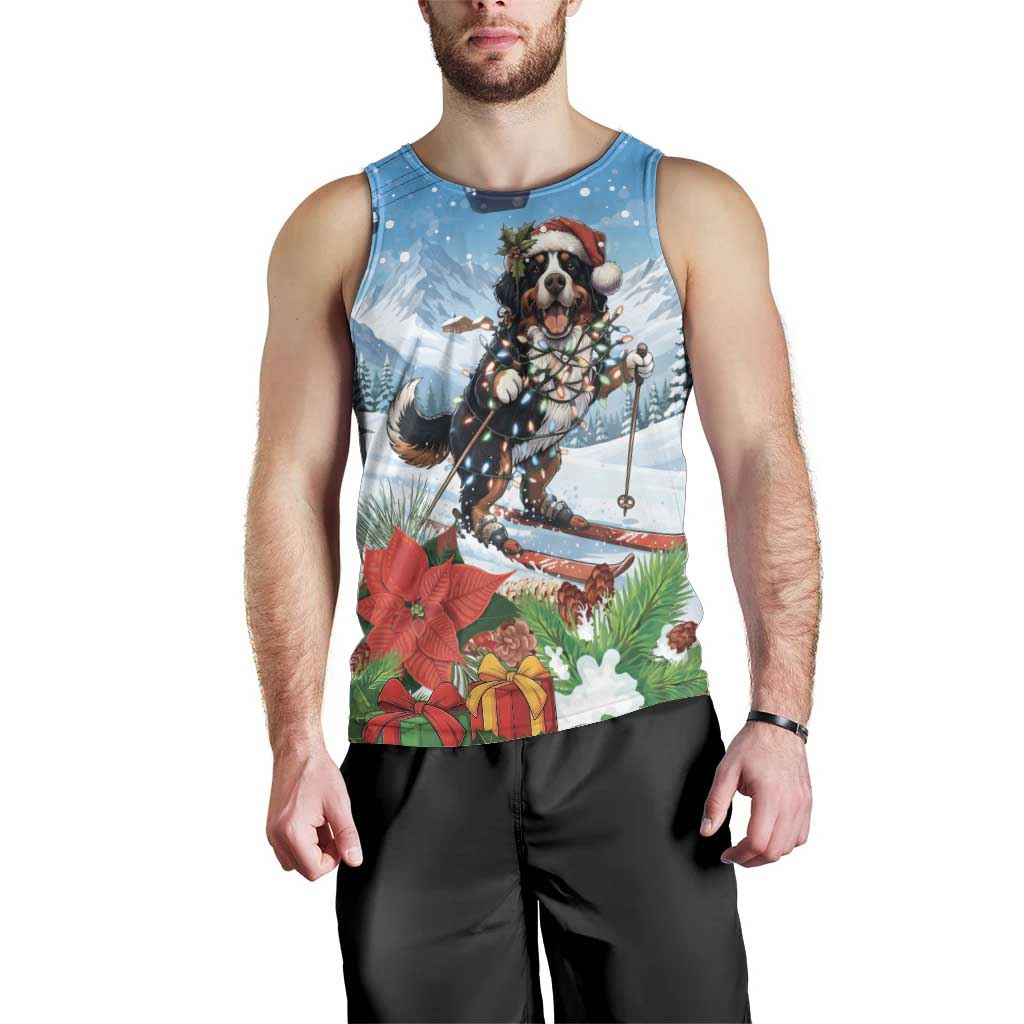 Switzerland Christmas Men Tank Top Merry Swissmas Bernese Mountain Dog - Wonder Print Shop