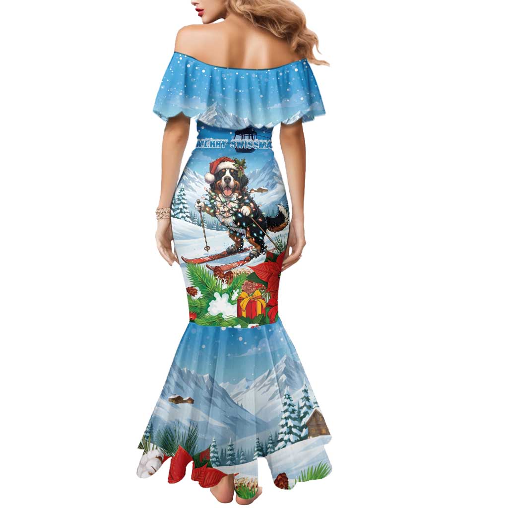 Switzerland Christmas Mermaid Dress Merry Swissmas Bernese Mountain Dog - Wonder Print Shop