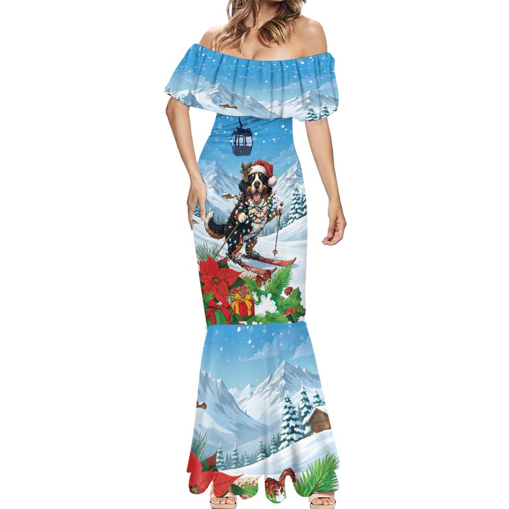 Switzerland Christmas Mermaid Dress Merry Swissmas Bernese Mountain Dog - Wonder Print Shop