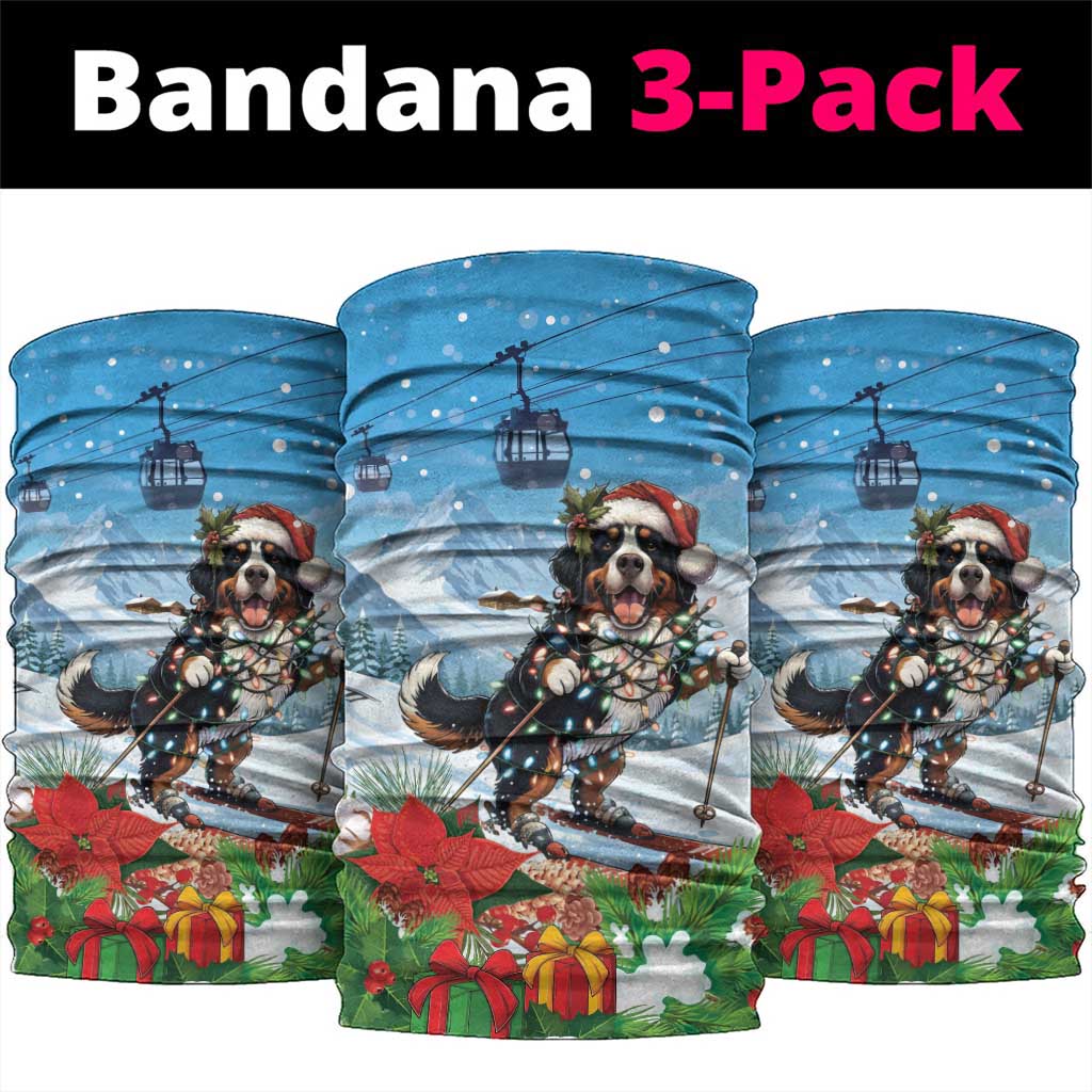Switzerland Christmas Neck Gaiter Merry Swissmas Bernese Mountain Dog - Wonder Print Shop