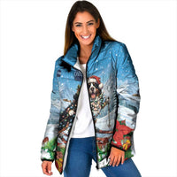 Switzerland Christmas Padded Jacket Merry Swissmas Bernese Mountain Dog - Wonder Print Shop