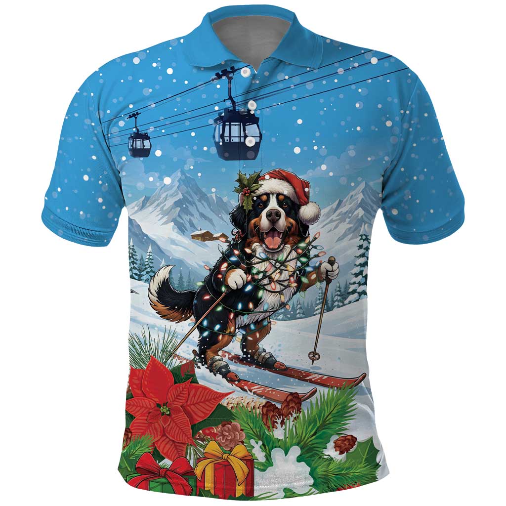 Switzerland Christmas Polo Shirt Merry Swissmas Bernese Mountain Dog - Wonder Print Shop