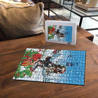 Switzerland Christmas Puzzle Merry Swissmas Bernese Mountain Dog - Wonder Print Shop