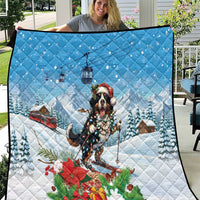 Switzerland Christmas Quilt Merry Swissmas Bernese Mountain Dog - Wonder Print Shop