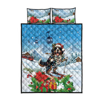 Switzerland Christmas Quilt Bed Set Merry Swissmas Bernese Mountain Dog - Wonder Print Shop