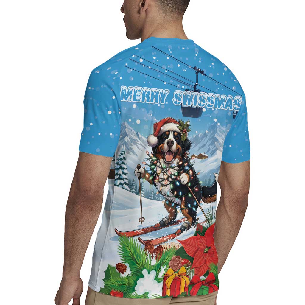 Switzerland Christmas Rugby Jersey Merry Swissmas Bernese Mountain Dog - Wonder Print Shop
