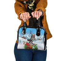 Switzerland Christmas Shoulder Handbag Merry Swissmas Bernese Mountain Dog - Wonder Print Shop