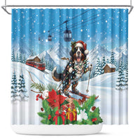 Switzerland Christmas Shower Curtain Merry Swissmas Bernese Mountain Dog - Wonder Print Shop