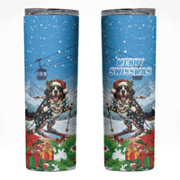 Switzerland Christmas Skinny Tumbler Merry Swissmas Bernese Mountain Dog - Wonder Print Shop