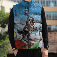Switzerland Christmas Sleeveless Puffer Jacket Merry Swissmas Bernese Mountain Dog - Wonder Print Shop