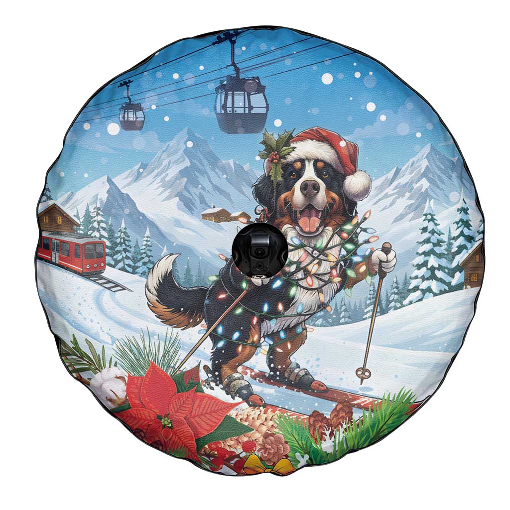 Switzerland Christmas Spare Tire Cover Merry Swissmas Bernese Mountain Dog - Wonder Print Shop