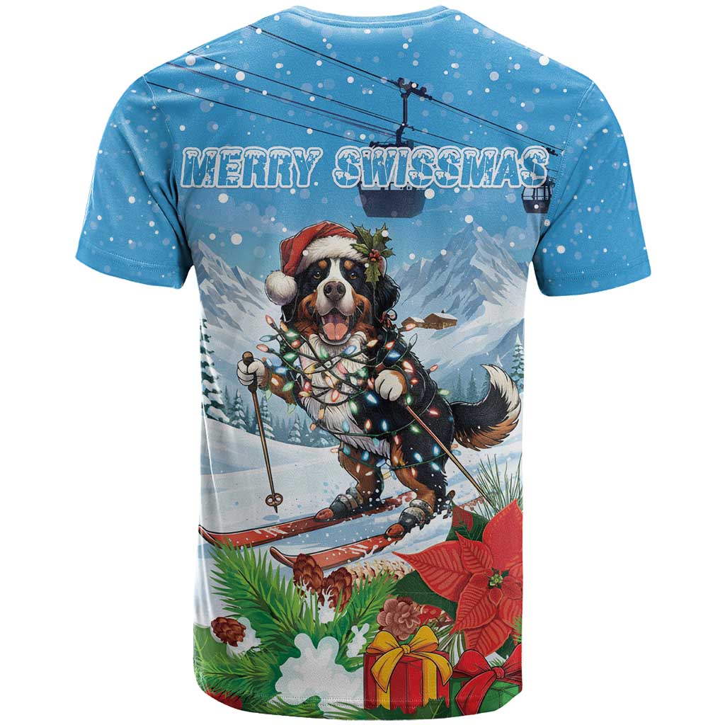 Switzerland Christmas T Shirt Merry Swissmas Bernese Mountain Dog - Wonder Print Shop