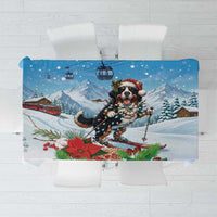 Switzerland Christmas Tablecloth Merry Swissmas Bernese Mountain Dog - Wonder Print Shop