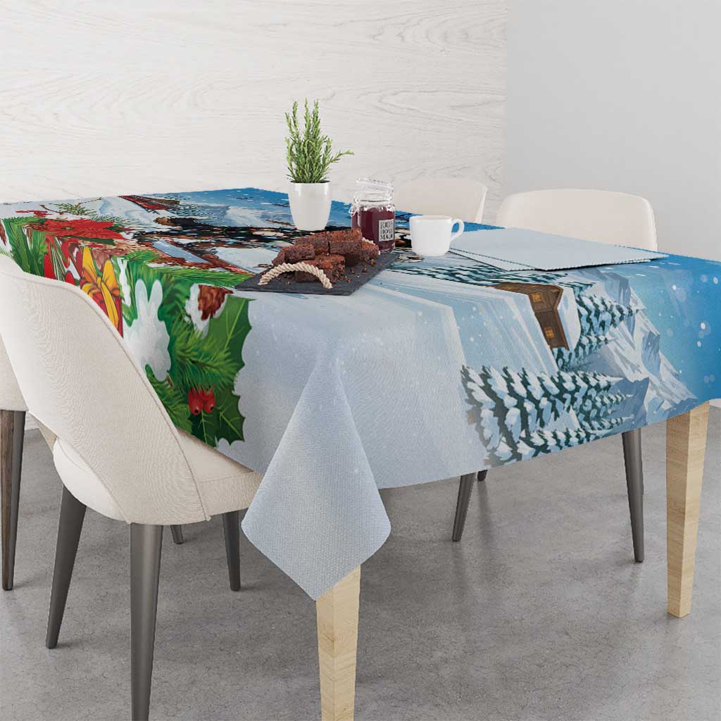 Switzerland Christmas Tablecloth Merry Swissmas Bernese Mountain Dog - Wonder Print Shop