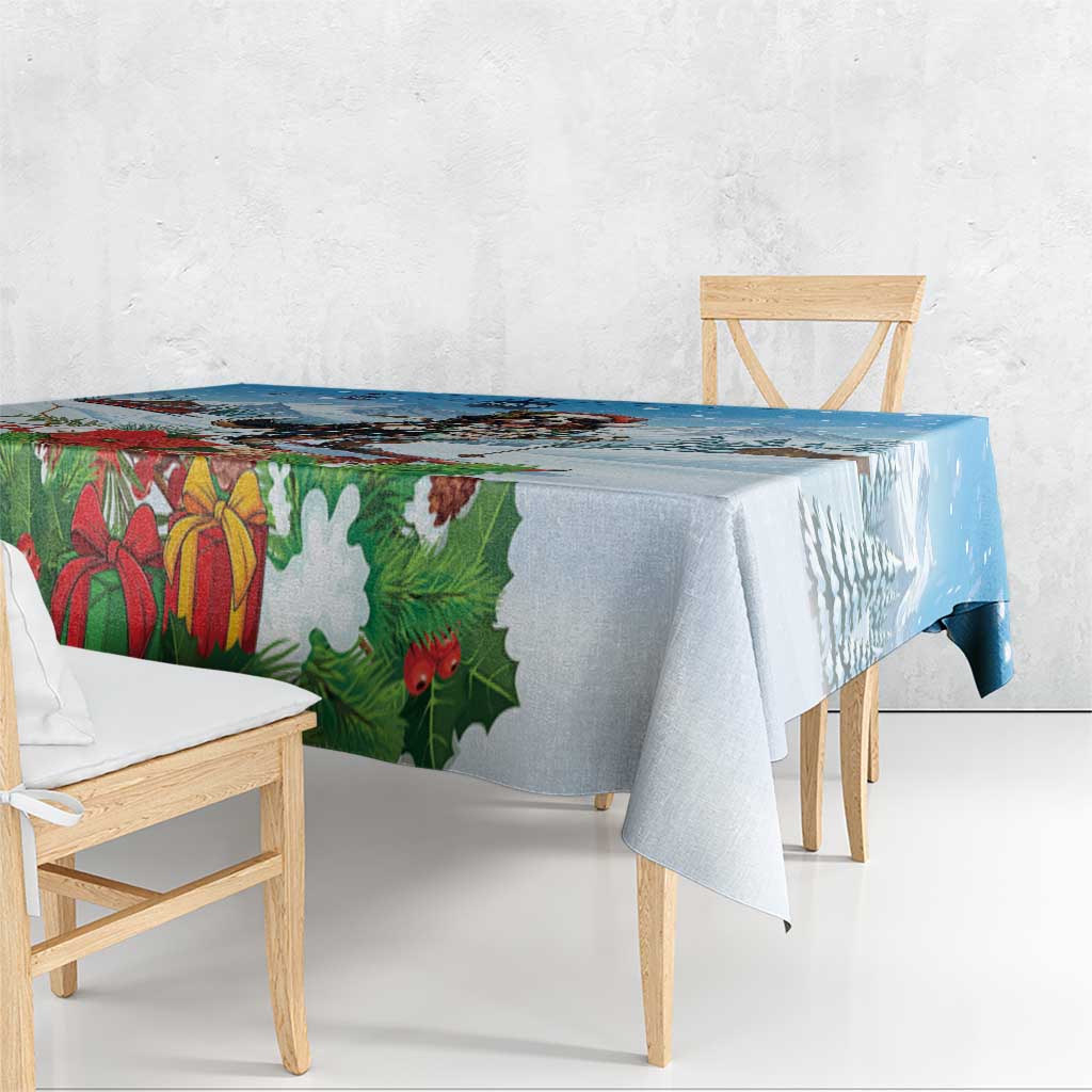 Switzerland Christmas Tablecloth Merry Swissmas Bernese Mountain Dog - Wonder Print Shop