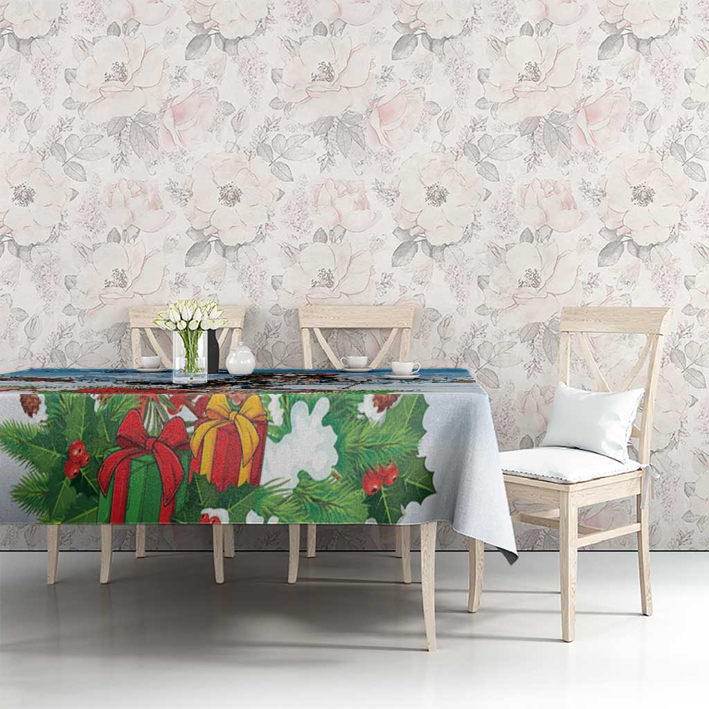 Switzerland Christmas Tablecloth Merry Swissmas Bernese Mountain Dog - Wonder Print Shop