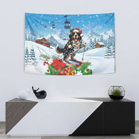 Switzerland Christmas Tapestry Merry Swissmas Bernese Mountain Dog - Wonder Print Shop