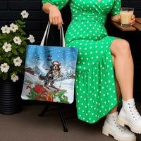 Switzerland Christmas Tote Bag Merry Swissmas Bernese Mountain Dog - Wonder Print Shop