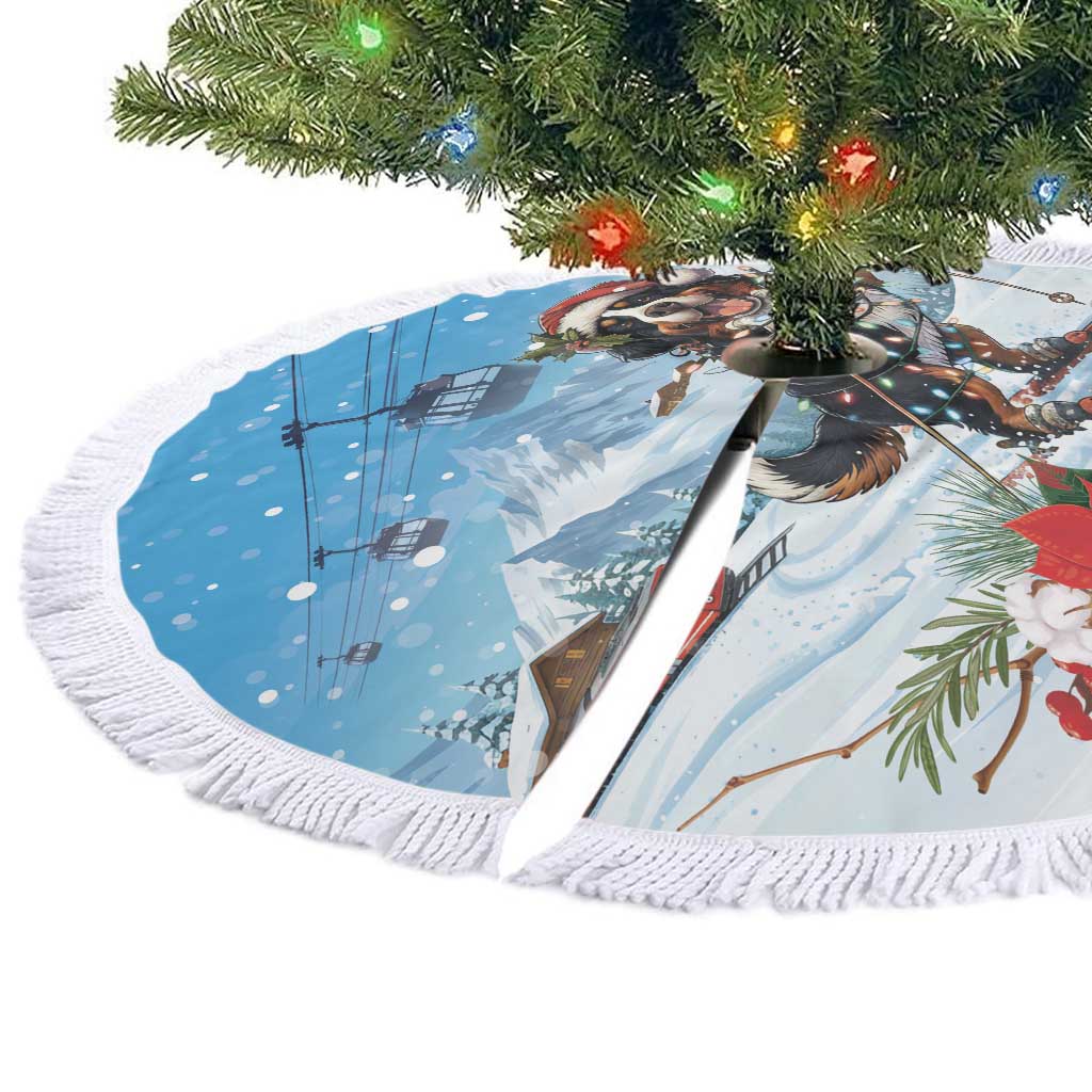 Switzerland Christmas Tree Skirt Merry Swissmas Bernese Mountain Dog - Wonder Print Shop
