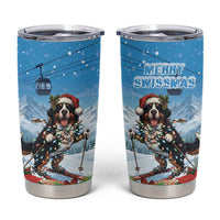 Switzerland Christmas Tumbler Cup Merry Swissmas Bernese Mountain Dog - Wonder Print Shop