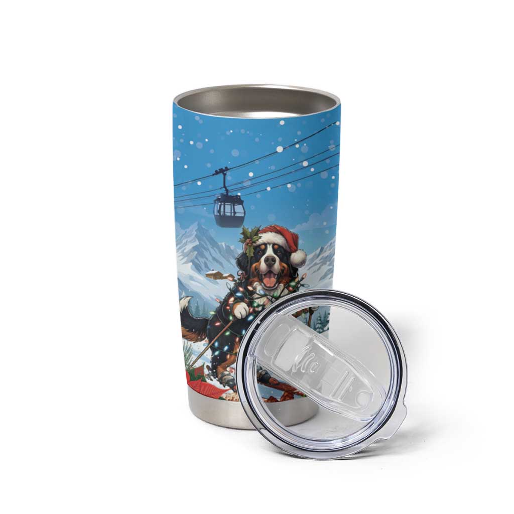 Switzerland Christmas Tumbler Cup Merry Swissmas Bernese Mountain Dog - Wonder Print Shop