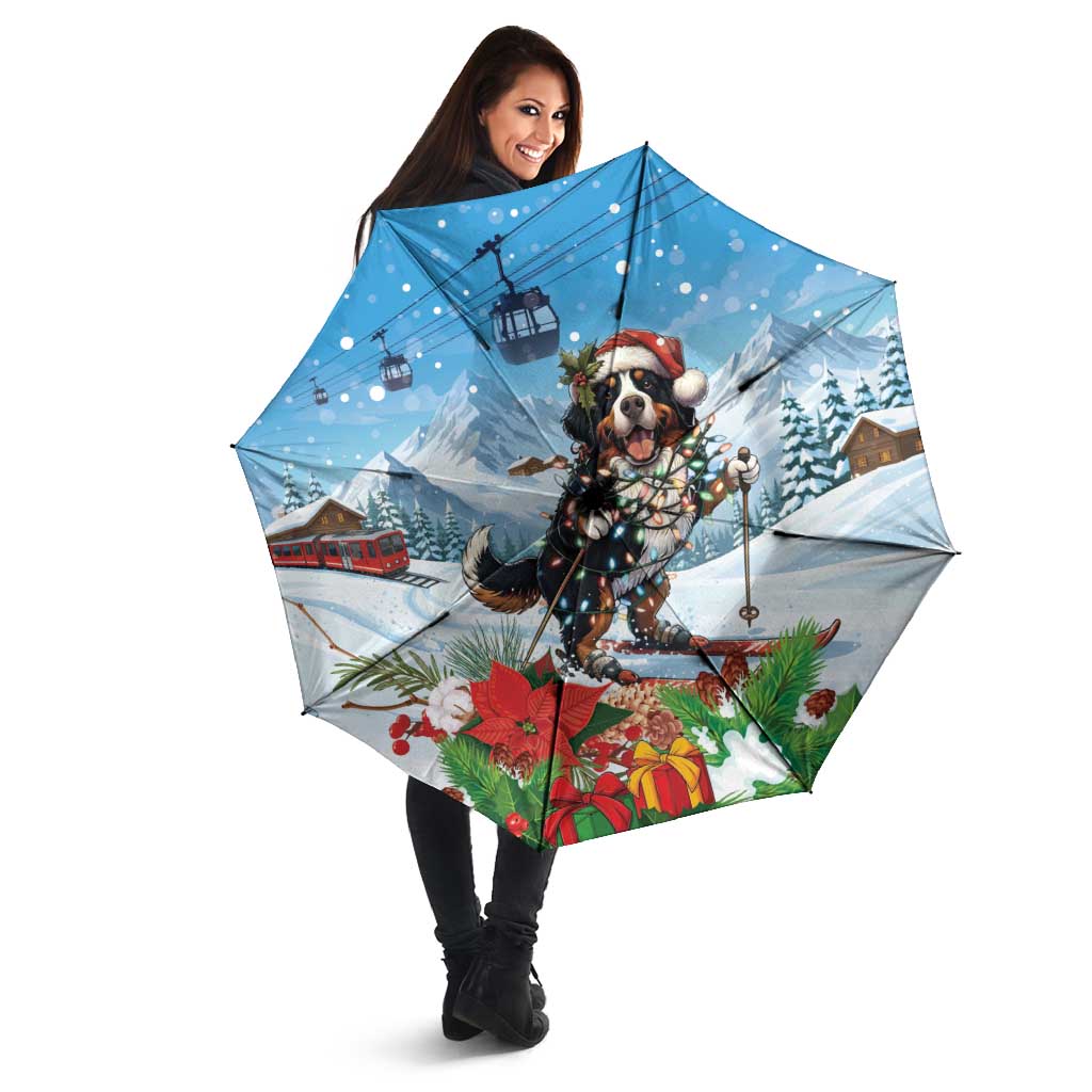 Switzerland Christmas Umbrella Merry Swissmas Bernese Mountain Dog - Wonder Print Shop