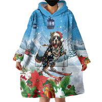 Switzerland Christmas Wearable Blanket Hoodie Merry Swissmas Bernese Mountain Dog - Wonder Print Shop