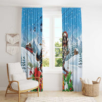 Switzerland Christmas Window Curtain Merry Swissmas Bernese Mountain Dog - Wonder Print Shop