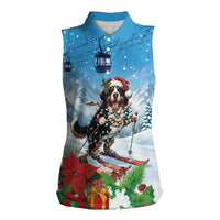 Switzerland Christmas Women Sleeveless Polo Shirt Merry Swissmas Bernese Mountain Dog - Wonder Print Shop