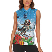 Switzerland Christmas Women Sleeveless Polo Shirt Merry Swissmas Bernese Mountain Dog - Wonder Print Shop