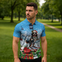 Switzerland Christmas Zipper Polo Shirt Merry Swissmas Bernese Mountain Dog - Wonder Print Shop