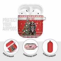 Personalized Merry Swissmas AirPods Case Bernese Mountain Dog Christmas Pattern - Wonder Print Shop