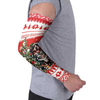 Personalized Merry Swissmas Arm Sleeves Bernese Mountain Dog Christmas Pattern - Wonder Print Shop