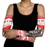 Personalized Merry Swissmas Arm Sleeves Bernese Mountain Dog Christmas Pattern - Wonder Print Shop