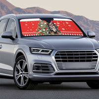 Personalized Merry Swissmas Auto Sun Shade Bernese Mountain Dog Christmas Pattern - Wonder Print Shop