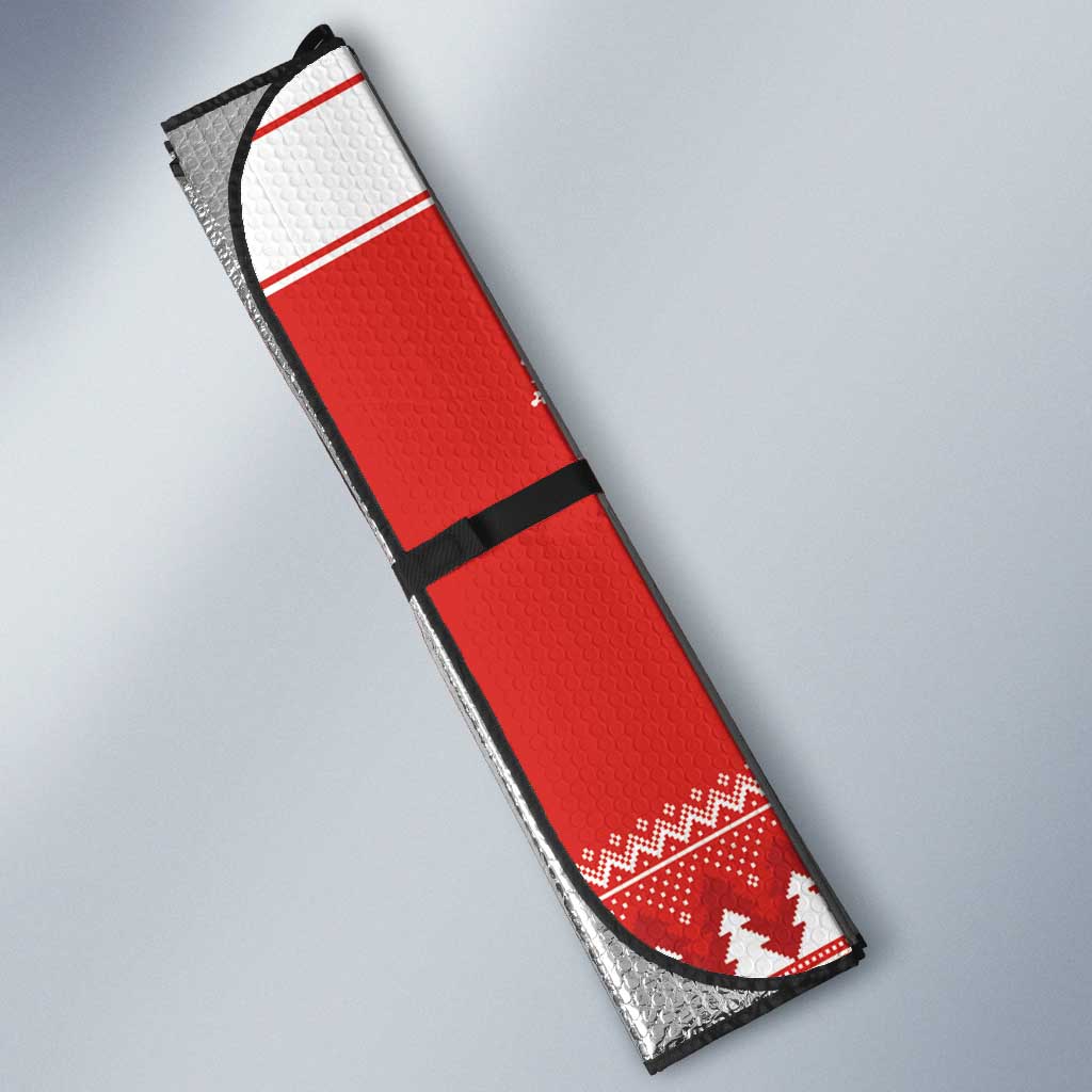 Personalized Merry Swissmas Auto Sun Shade Bernese Mountain Dog Christmas Pattern - Wonder Print Shop