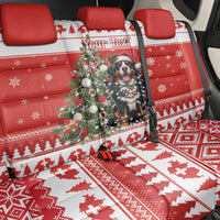 Personalized Merry Swissmas Back Car Seat Cover Bernese Mountain Dog Christmas Pattern - Wonder Print Shop