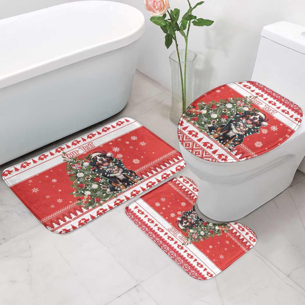 Personalized Merry Swissmas Bathroom Set Bernese Mountain Dog Christmas Pattern - Wonder Print Shop